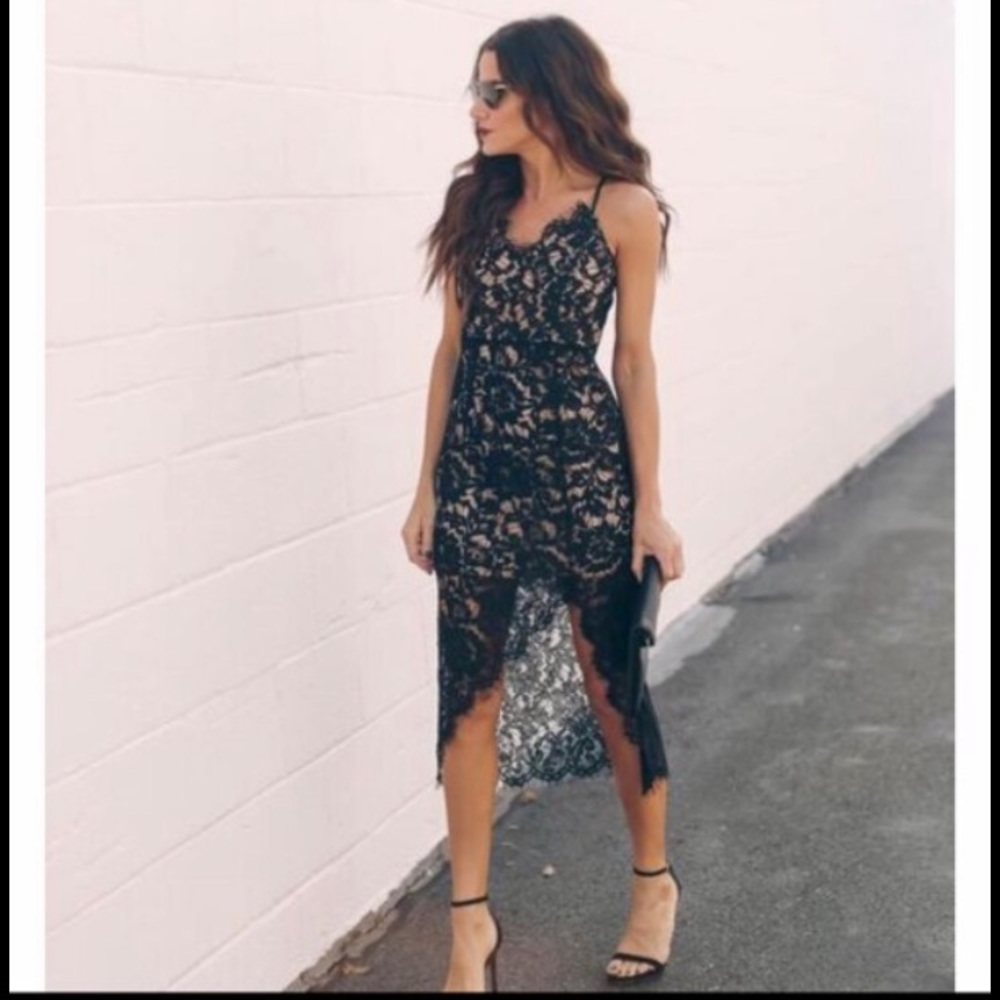 VICI Black Lace Midi Dress M